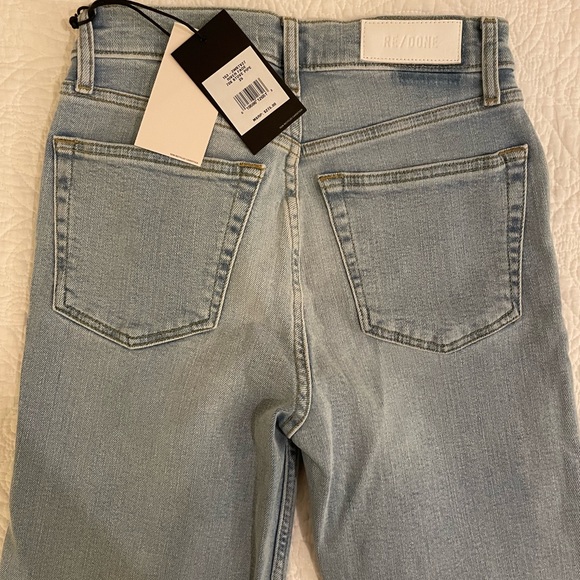 Re/done 70s Stove Pipe High Rise Jeans in River Fare - Picture 7 of 8